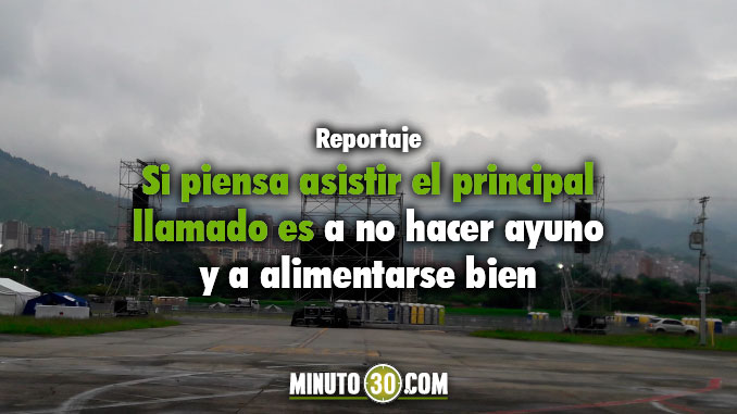 Medellín Así estaba en la mañana de hoy el escenario para la misa de Francisco en <a class=