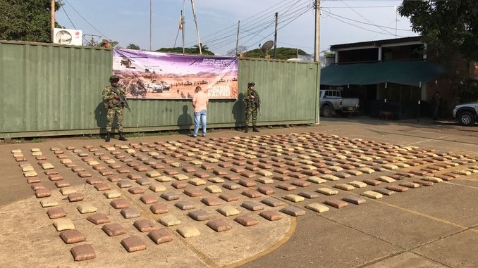 Cayó cargamento de 202 kilos de marihuana en Caloto, Cauca