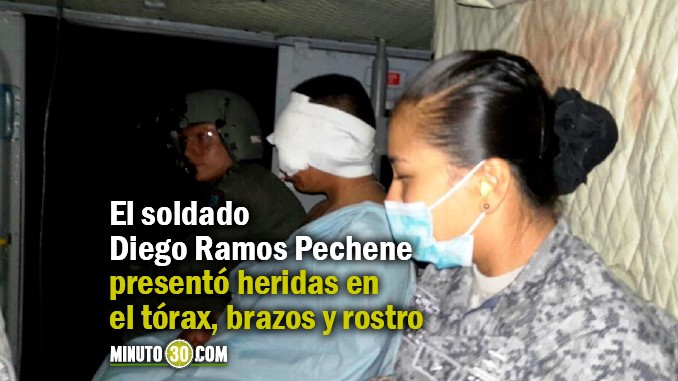 Evacúan a soldado que resultó herido por un artefacto explosivo en el sur del Tolima