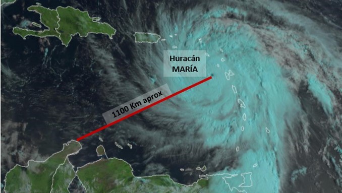 Huracán María afectará de manera indirecta las regiones de la Orinoquía, Caribe, Andina y Pacífica: Ideam