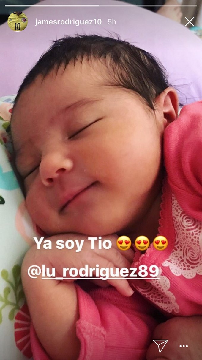 Mía, sobrina de James Rodríguez / Instagram @jamesrodriguez10