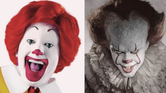 Ronald McDonald y Pennywise de "It"/ Tomada de Indie Hoy