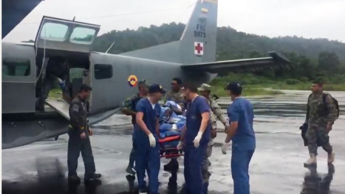 Fuerza Aérea trasladó a presunto guerrillero del Eln herido en enfrentamientos en el Chocó