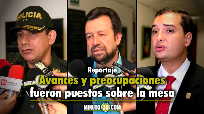 Jesús Aníbal Echeverrí - Presidente Concejo de Medellín, General Óscar Gómez Heredia - Comandante Policía Metropolitana y Manuel Alejandro Moreno - Concejal. de Medellín. Foto/Minuto30