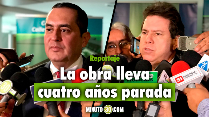 Raúl Cardona - Alcalde Municipio Envigad y Eugenio Prieto Soto - Director Área Metropolitana. Foto/Minuto30