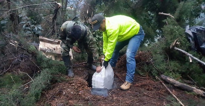 Ubican centro de acopio subterráneo en Montebello con más de 700 kilos de droga del 'Clan del Golfo'