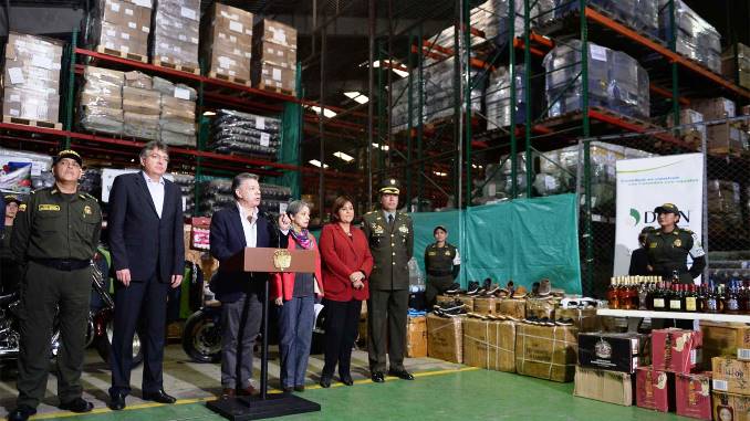 Incautación mercancía de contrabando, pronunciamiento del presidente Santos