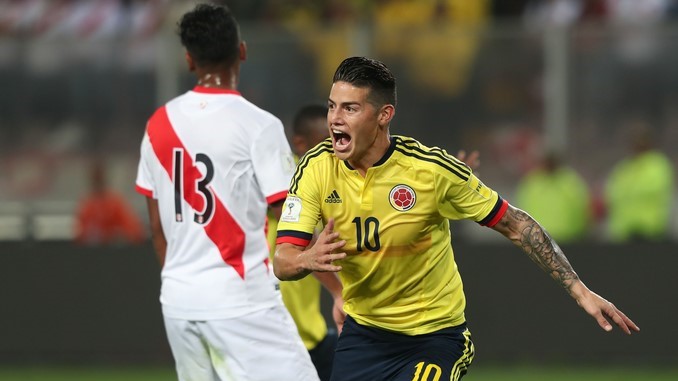 El mensaje de James en la camiseta con la que clasificó al Mundial 1 james colombia peru 1