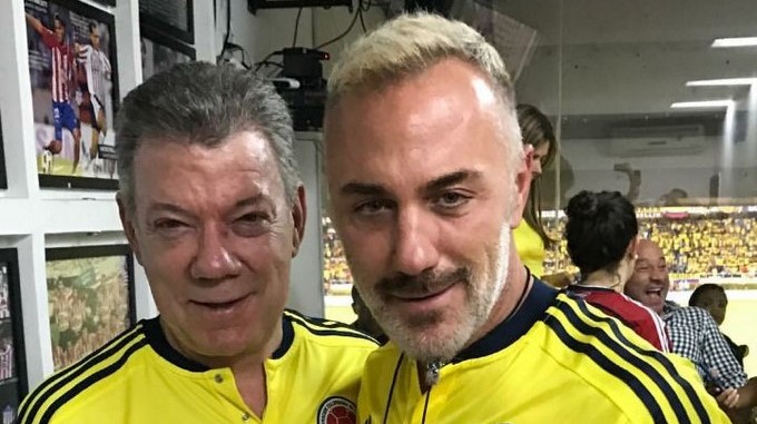 El presidente de Colombia Juan Manuel Santos y el Dj italiano Gianluca Vacchi/ Tomada de Instagram: @gianlucavacchi