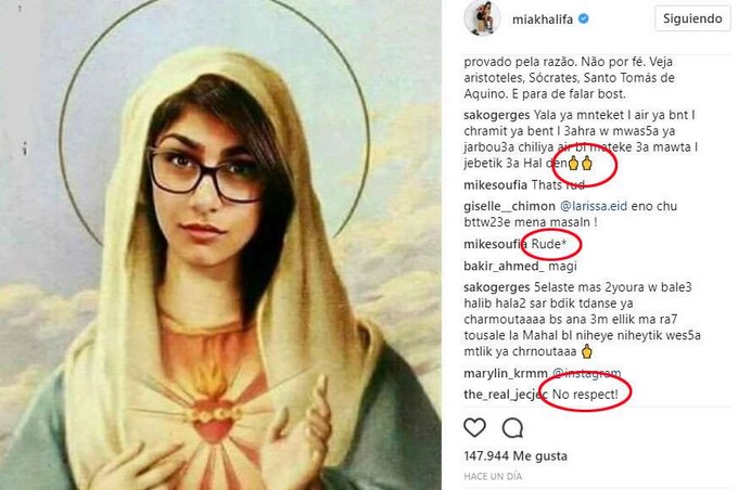Captura tomada de Instagram: @miakhalifa