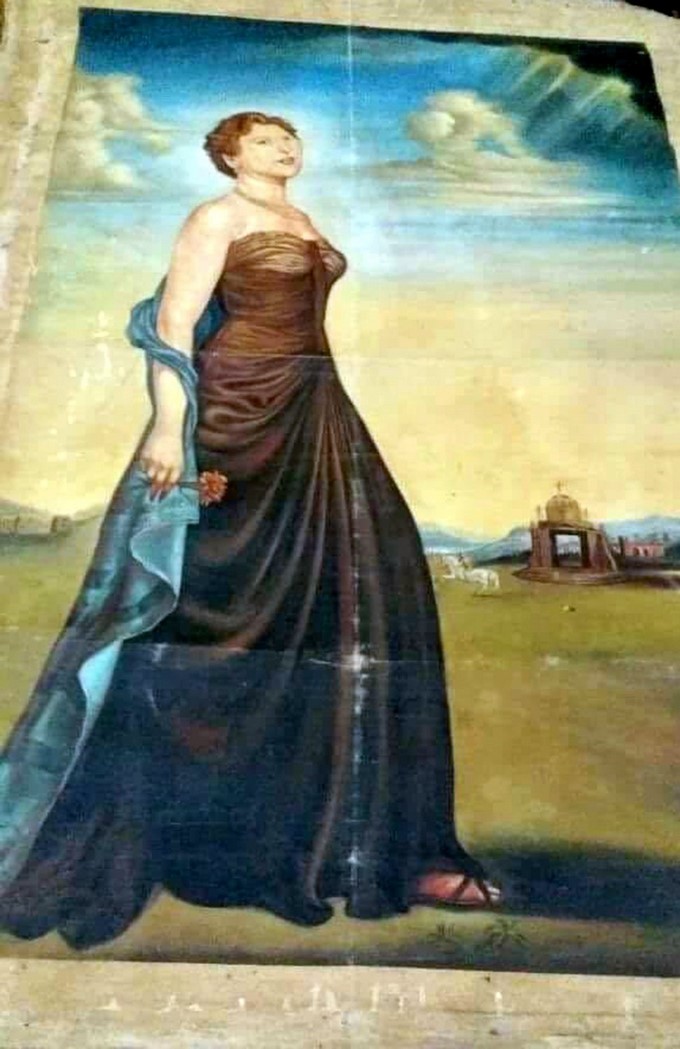 Vista del cuadro "Retrato de la señora James Reeves", un original de pintor español Salvador Dalí en Beirut (Líbano) hoy, 18 de octubre de 2017. EFE