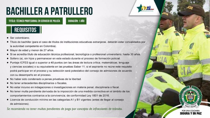 Hasta el 27 de octubre está abierta la convocatoria para ingresar a la Policía Nacional