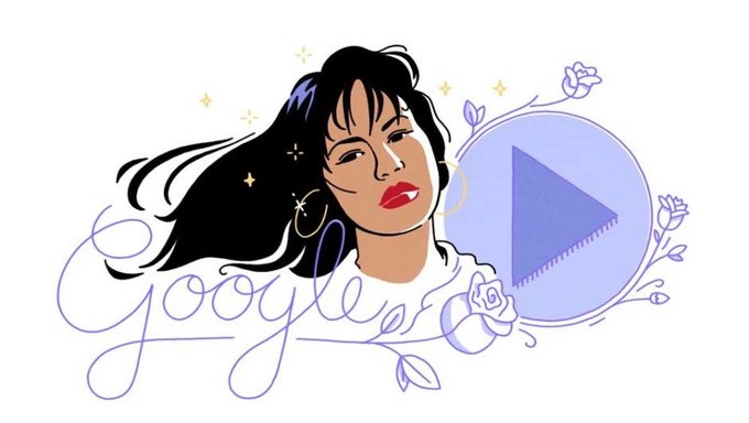 Selena Quintanilla/ Tomada de Youtube: googledoodles