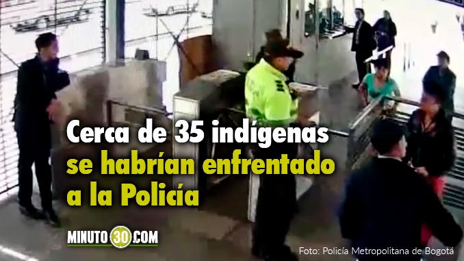 Unos 13 heridos dejó el enfrentamiento entre indígenas y policías en estación del Transmilenio