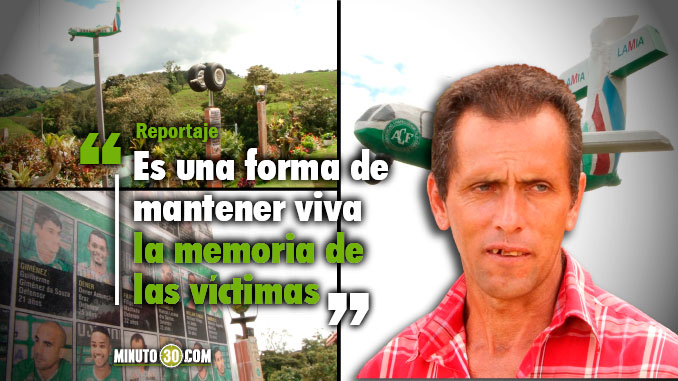 En su casa Albeiro tiene una réplica del avión que traía al Chapecoense del Brasil