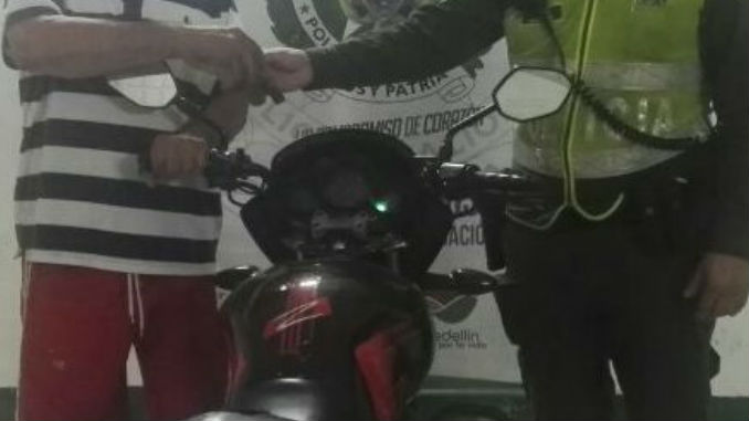 La Policía recuperó motocicleta en Apartadó