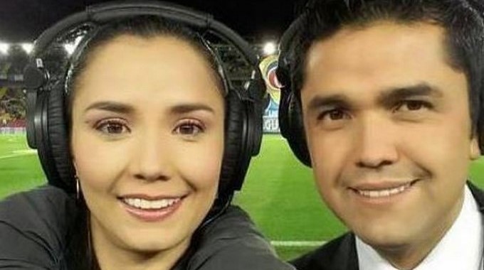 Los periodistas de Win Sports Diana Rincón y Juan Pablo Coronado