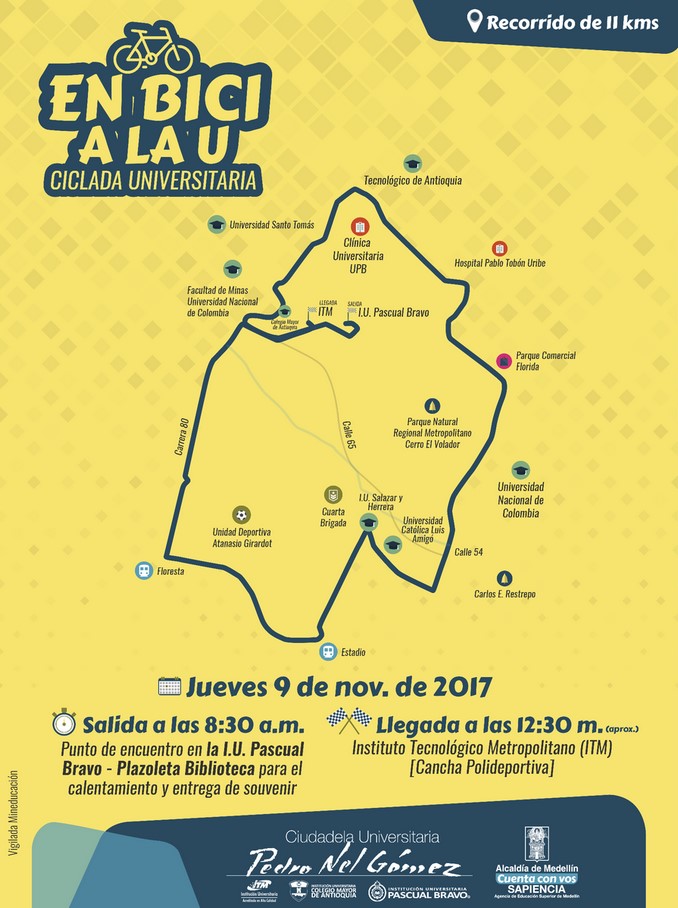 Este jueves estudiantes de Medellín van en bici a la U