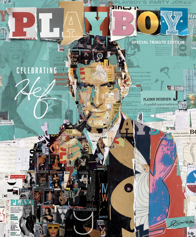 Fotografía cedida de la portada diseñada por el famoso artista Derek Gores para la edición especial limitada de la revista Playboy que rendirá tributo a la vida y estilo del icónico fundador del imperio, Hugh Hefner, ilustrando la singular visión que inspiró su larga vida. EFE/Derek Gores/Playboy/SOLO USO EDITORIAL/NO VENTAS/ CRÉDITO OBLIGATORIO