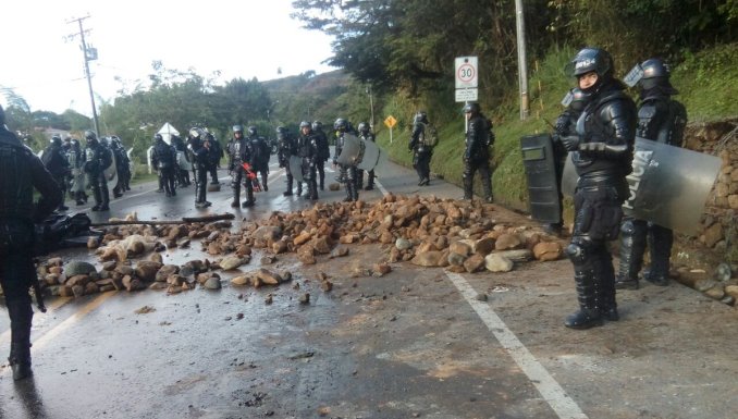 Protesta indígena en Cauca