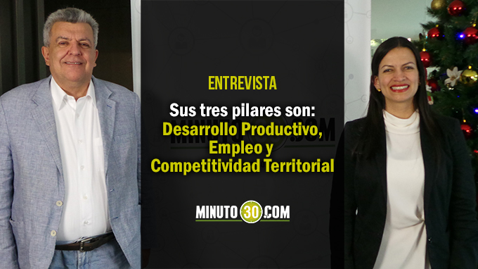 Jhon Jaime Moncada Concejal de Medellín y María Fernanda Galeano -Secretaria de Desarrollo Económico.Foto/Minuto30