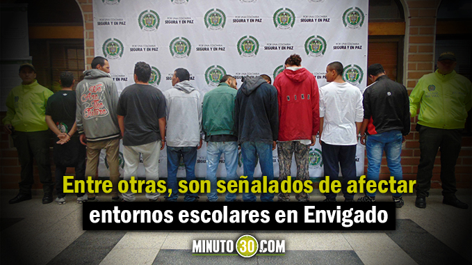 En fotos y video: Capturados 10 presuntos integrantes de la banda 'San Antonio' que delinque en Envigado 1 Banda_Envigado