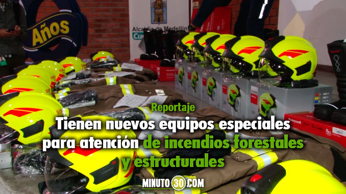 Nueva dotación Bomberos Medellín. Foto/Minuto30