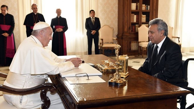 El papa y el presidente de Ecuador hablaron del Amazonas en su primer encuentro en el Vaticano