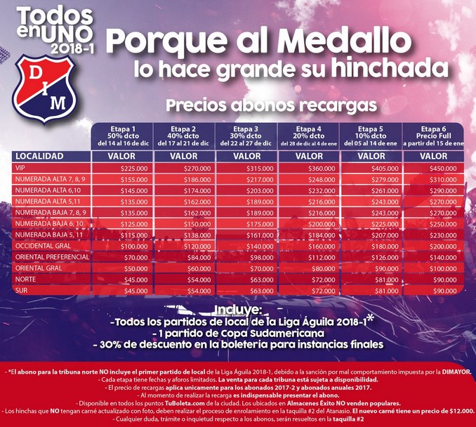 Medellín presentó el Todos en Uno 2018-1 3 abonos dim