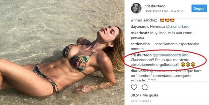 Tomada de Instagram: @crisshurtado