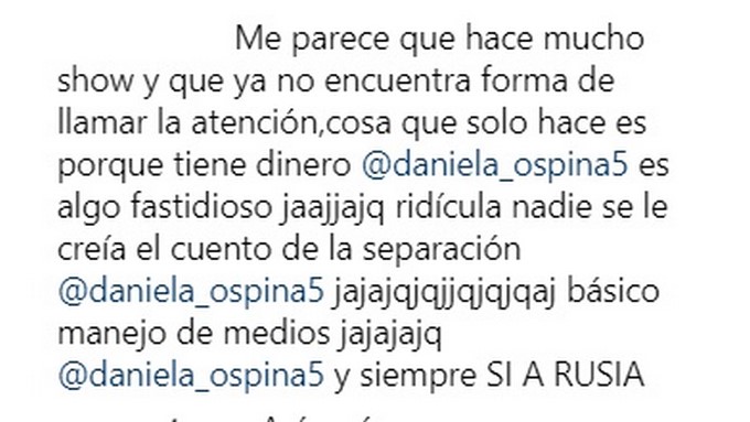 Tomada de Instagram: @daniela_ospina5