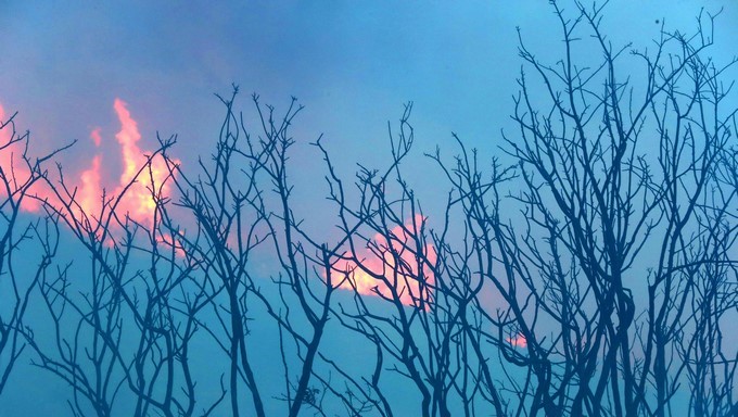 Vista del incendio "Thomas" el 7 de diciembre de 2017, en Ojai (EE.UU.). EFE