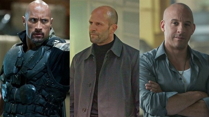 Dwayne Johnson, Jason Statham y Vin Diesel/ Propiedad de Rápido y Furioso