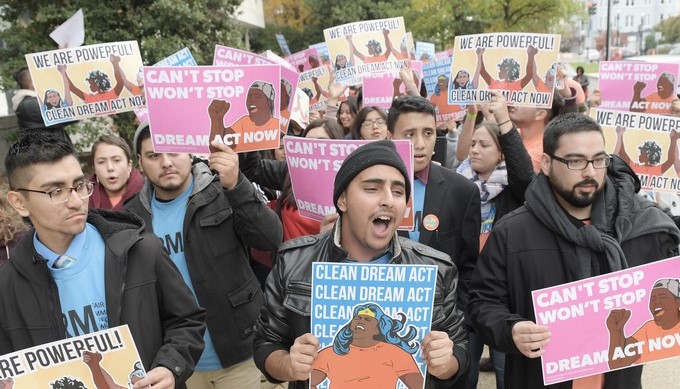 En la imagen, cientos de jóvenes soñadores de diferentes estados de Estados Unidos. EFE/Archivo