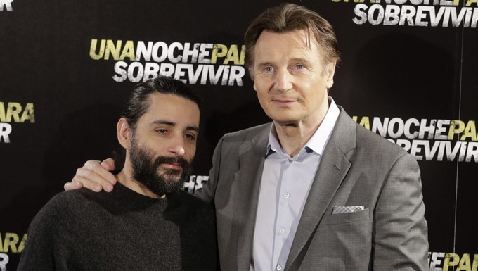 En la imagen un registro del cineasta catalán Jaume Collet-Serra (i), junto al actor británico Liam Neeson (d). EFE/Archivo