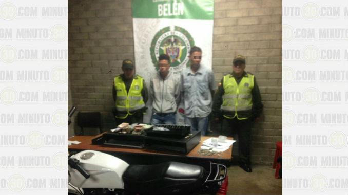 Con el apoyo del Halcón los capturó la Policía tras cometer un hurto en Belén 1 Ladrones Belen