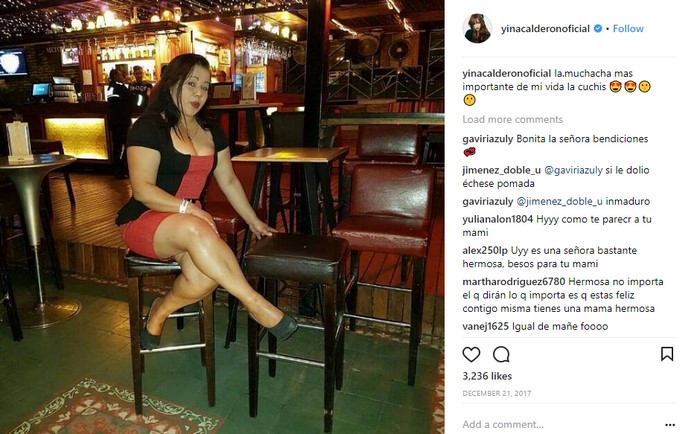 Tomada de Instagram: @yinacalderonoficial