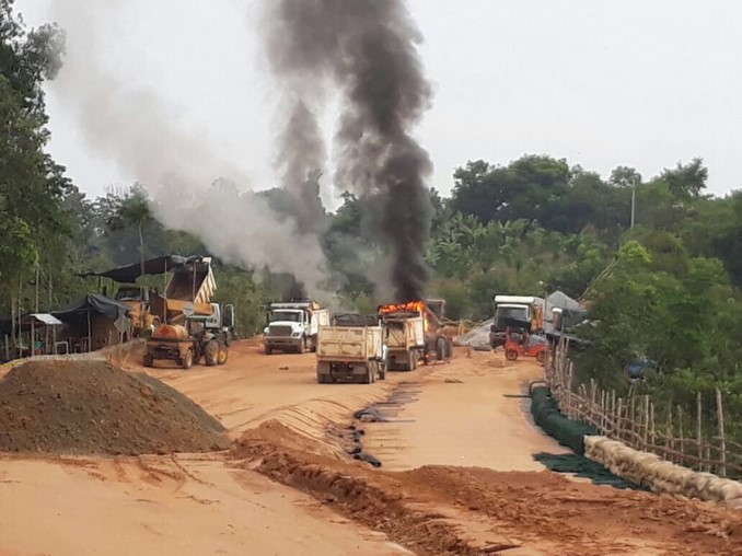 Así quedaron las máquinas del proyecto Conexión Norte que fueron incineradas en Zaragoza