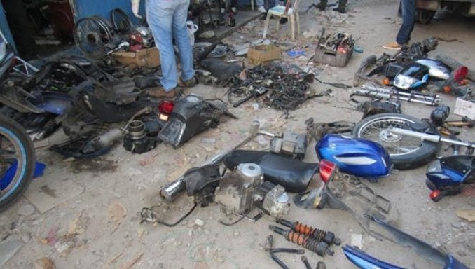 Descubrieron taller que era utilizado como 'deshuesadero' de motos hurtadas en Caldas