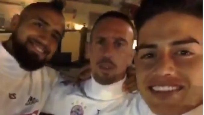 vidal_ribery_james Arturo Vidal, Franck Ribéry y James Rodríguez/ Tomada de Instagram: @kingarturo23oficial