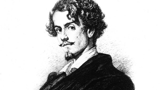 El poeta romántico Gustavo Adolfo Bécquer en una de sus imágenes más famosas, realizada en 1884 por el grabador Bartolomé Maura. EFEArchivo