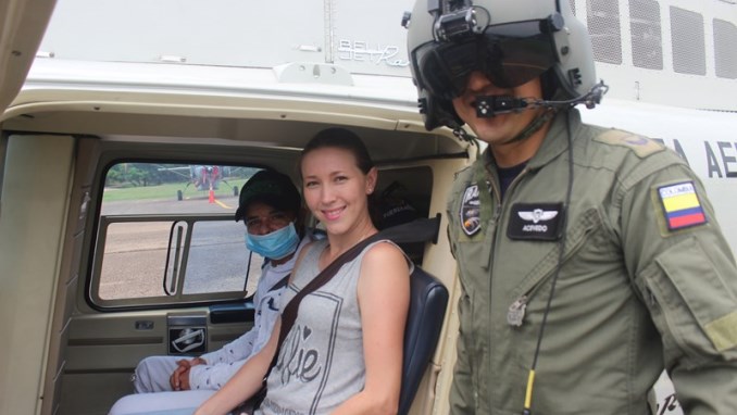 Fuerza Aérea apoya a niño que sufrió graves quemaduras tras un accidente en el Tolima