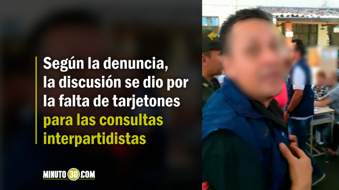 Denuncian supuesta agresión por parte de funcionario de la Defensoría en puesto de votación en Medellín