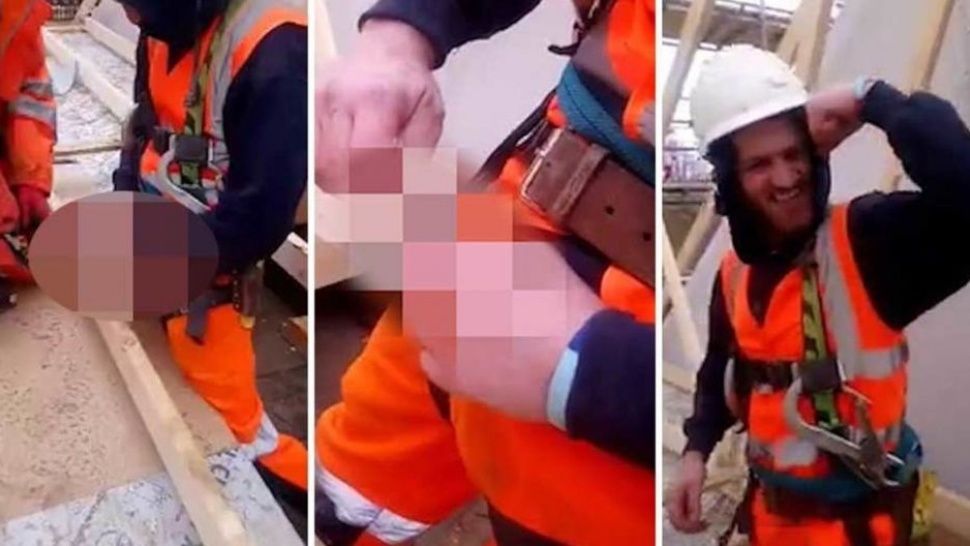 ¡Ganó insolita apuesta! Clavó su pene en un madero. VIDEO