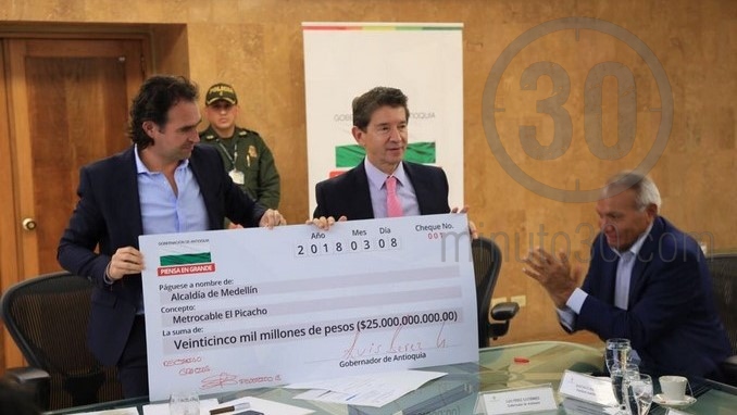 VIDEO: Gobernación entregó $25.000 millones para la construcción del Metrocable de El Picacho 2 Entrega recursos de la Gobernación a la construcción del Metrocable de El Picacho