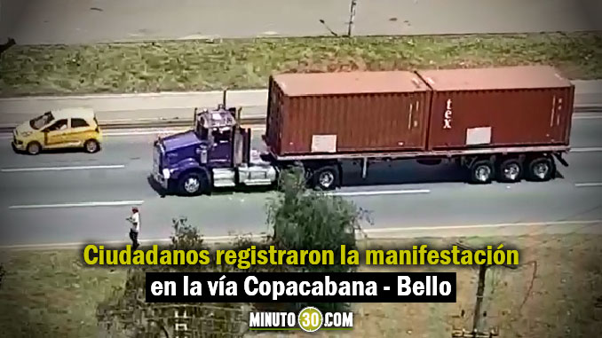 Avanza la protesta de camioneros en el norte del Valle de Aburrá