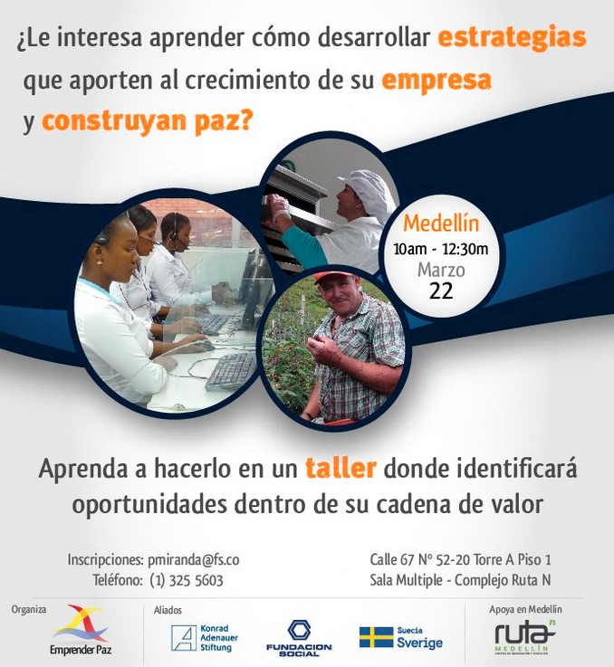 Este jueves se realizará un taller para empresas comprometidas con la construcción de paz 3 Este jueves se realizará un taller para empresas comprometidas con la construcción de paz