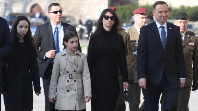 El presidente polaco y familia