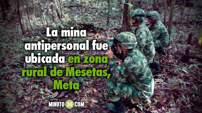 Ejército destruyó controladamente una mina antipersonal instalada por disidencias de las Farc