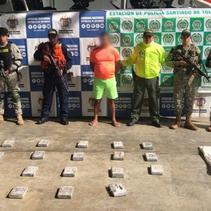 Lo capturaron con 19 kilos de cocaína en una isla de Bolívar